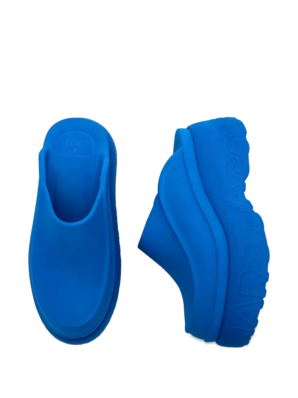 Marc Jacobs x Melissa logo-embossed mules Blauw