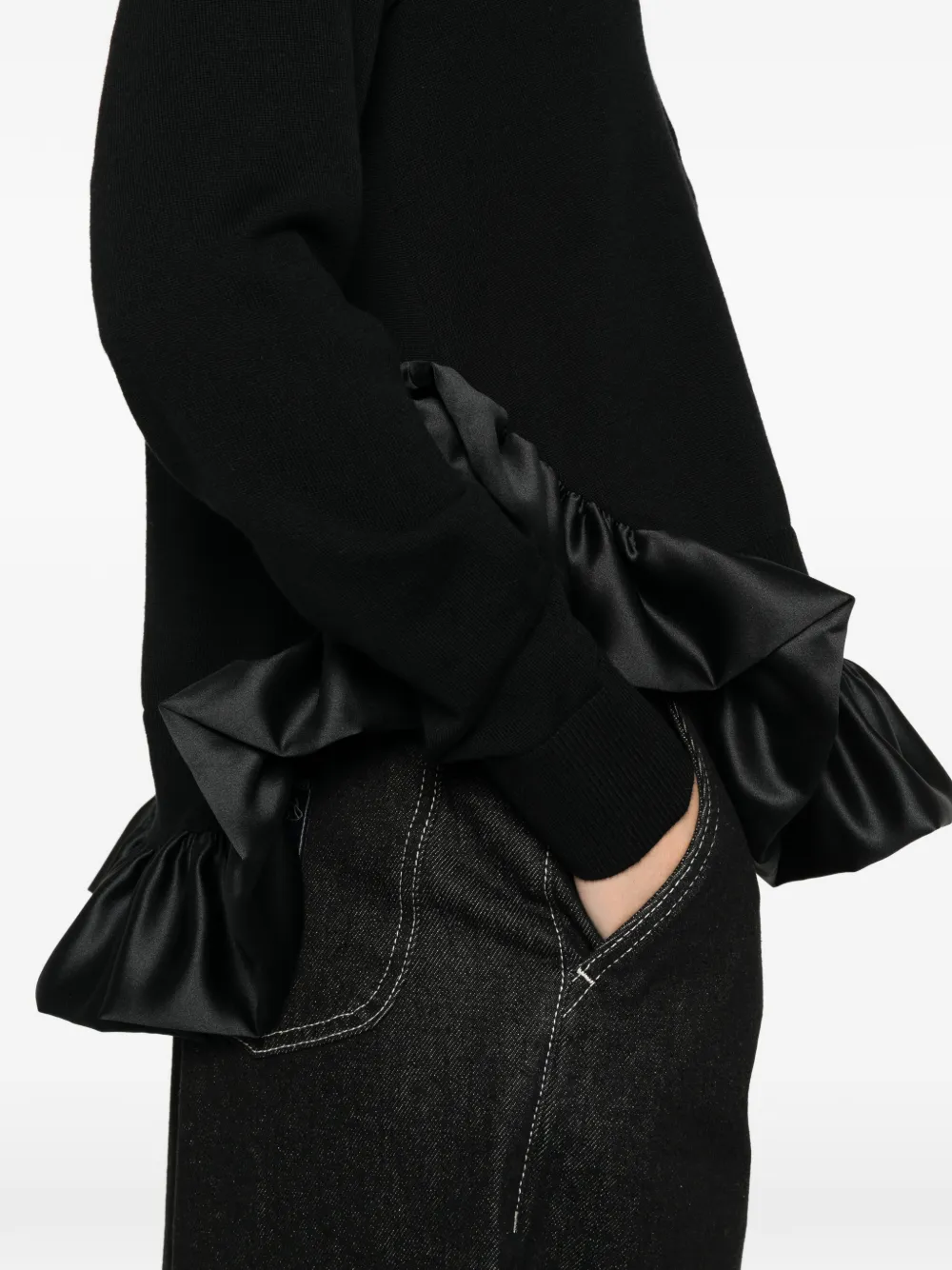 Noir Kei Ninomiya Vest met ruches Zwart