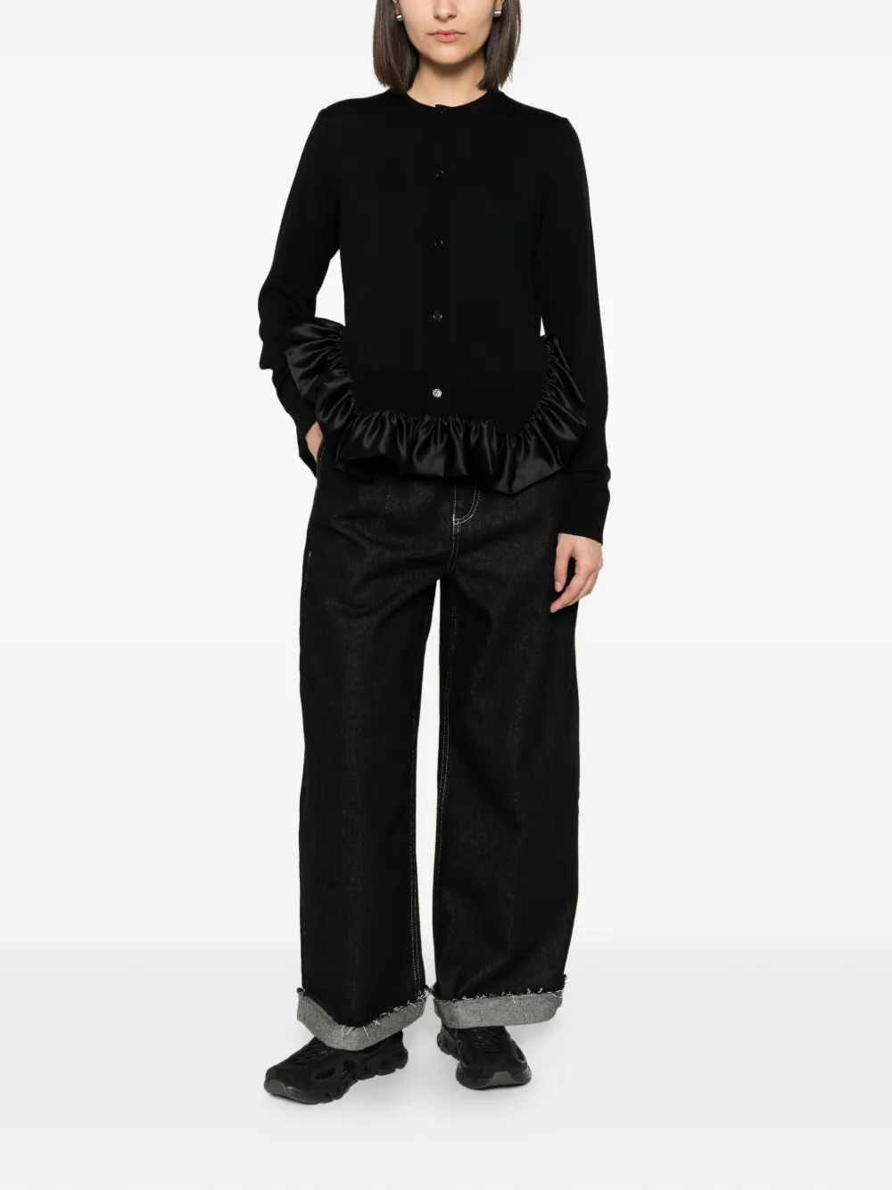 Noir Kei Ninomiya Vest met ruches Zwart