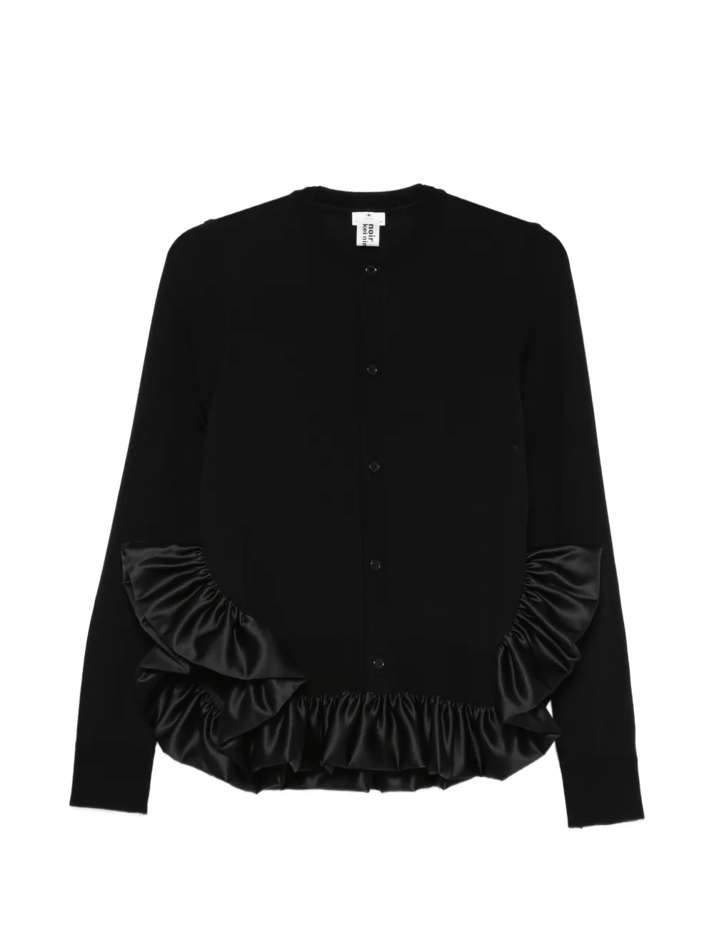Noir Kei Ninomiya ruffle-hem cardigan - Nero