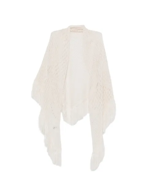 SIMONA CORSELLINI fringe-trimmed open-knit scarf