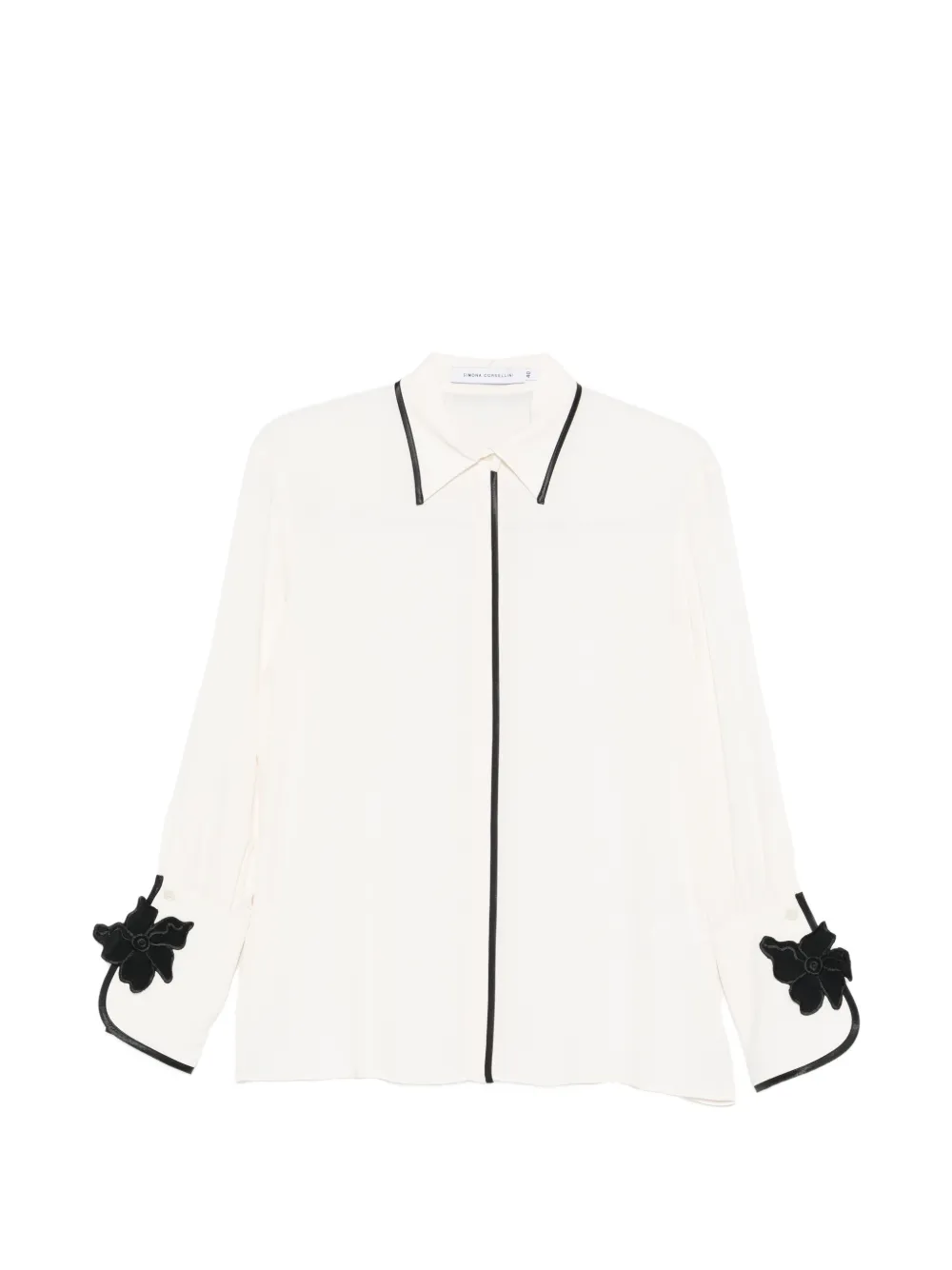 SIMONA CORSELLINI floral-appliqué blouse - Toni neutri