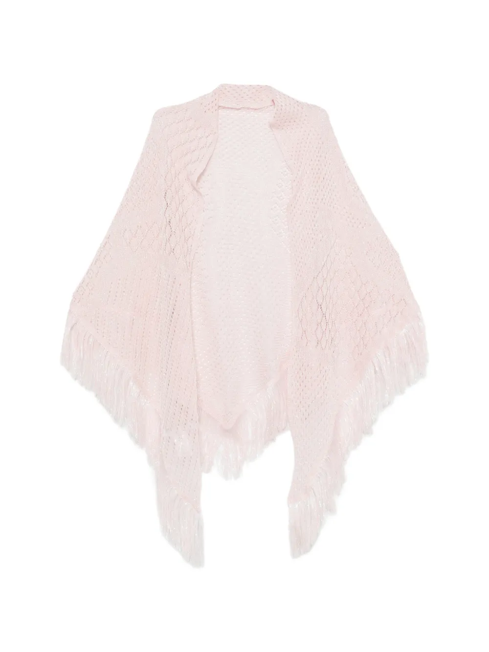 SIMONA CORSELLINI fringe-trimmed open-knit scarf - Rosa