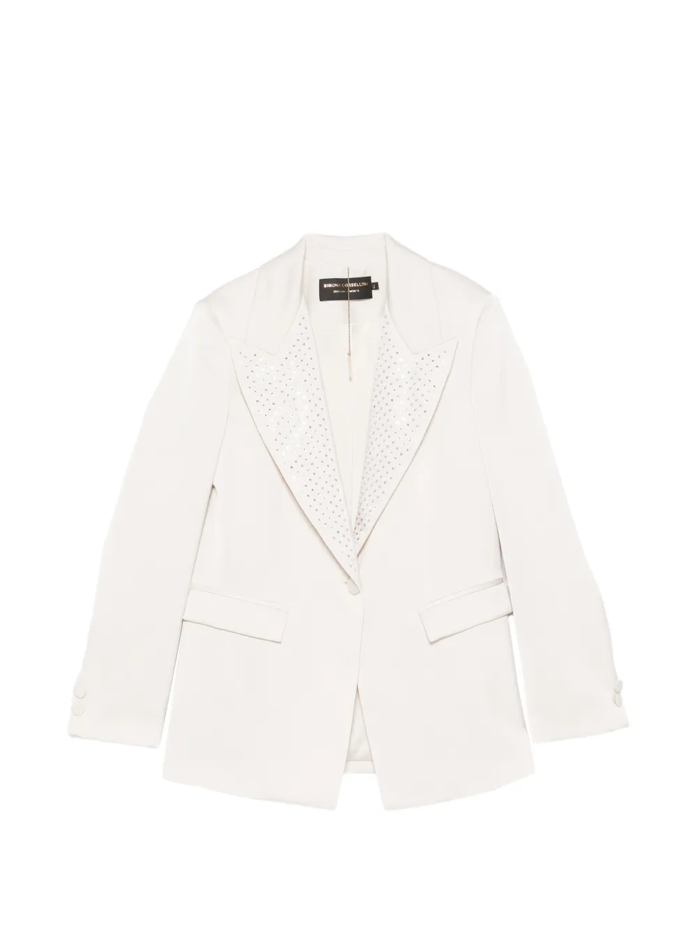 SIMONA CORSELLINI crystal-embellishment blazer - White
