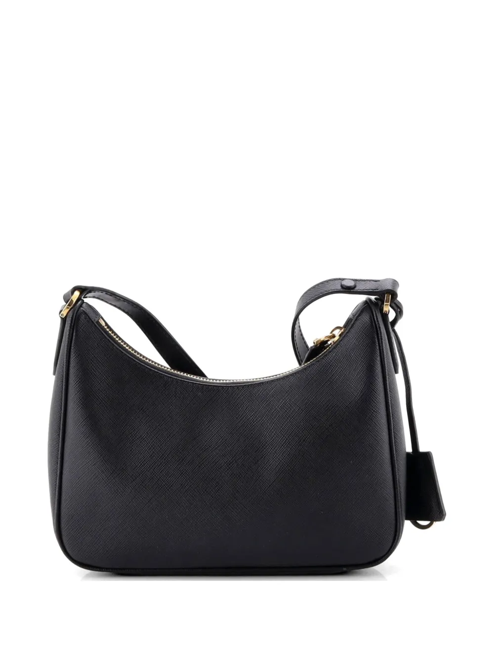 Pre-owned Prada Re-edition Hobo Saffiano Leather Mini Shoulder Bag In Black