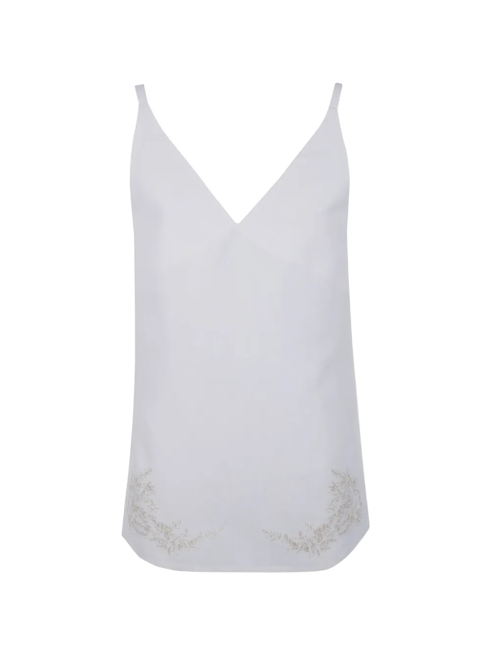 Semicouture floral-embroidered V-neck tank top - Bianco