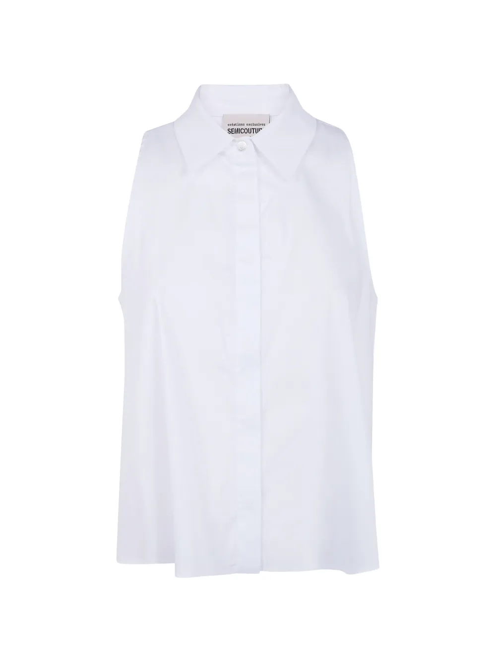 Semicouture Quanta sleeveless box-pleat shirt - Bianco