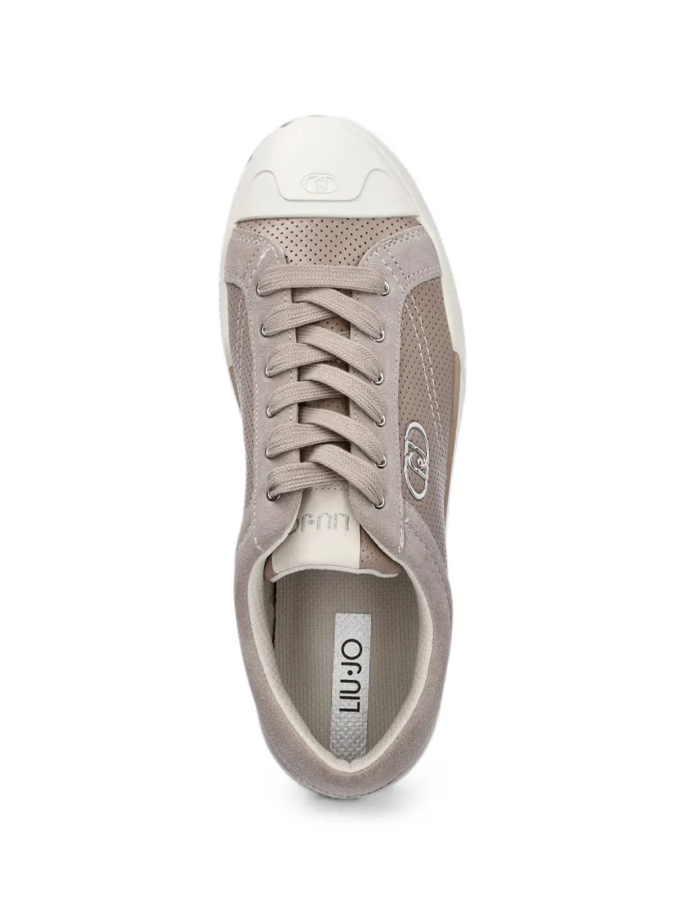 LIU JO perforated logo-plaque sneakers Beige