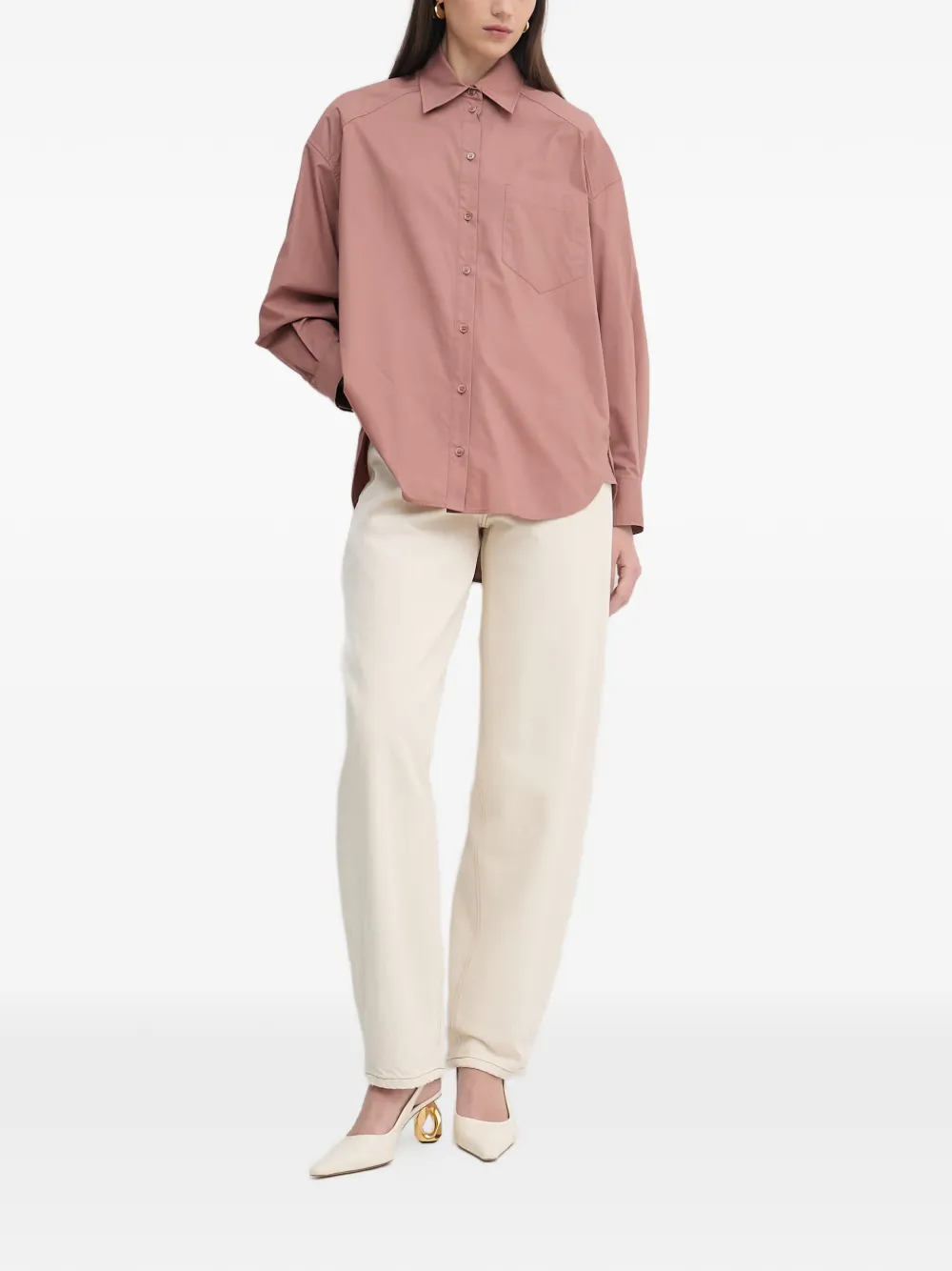 Patrizia Pepe Blouse met logopatch Roze