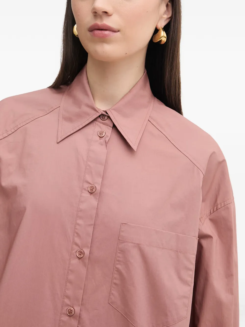 Patrizia Pepe Blouse met logopatch Roze