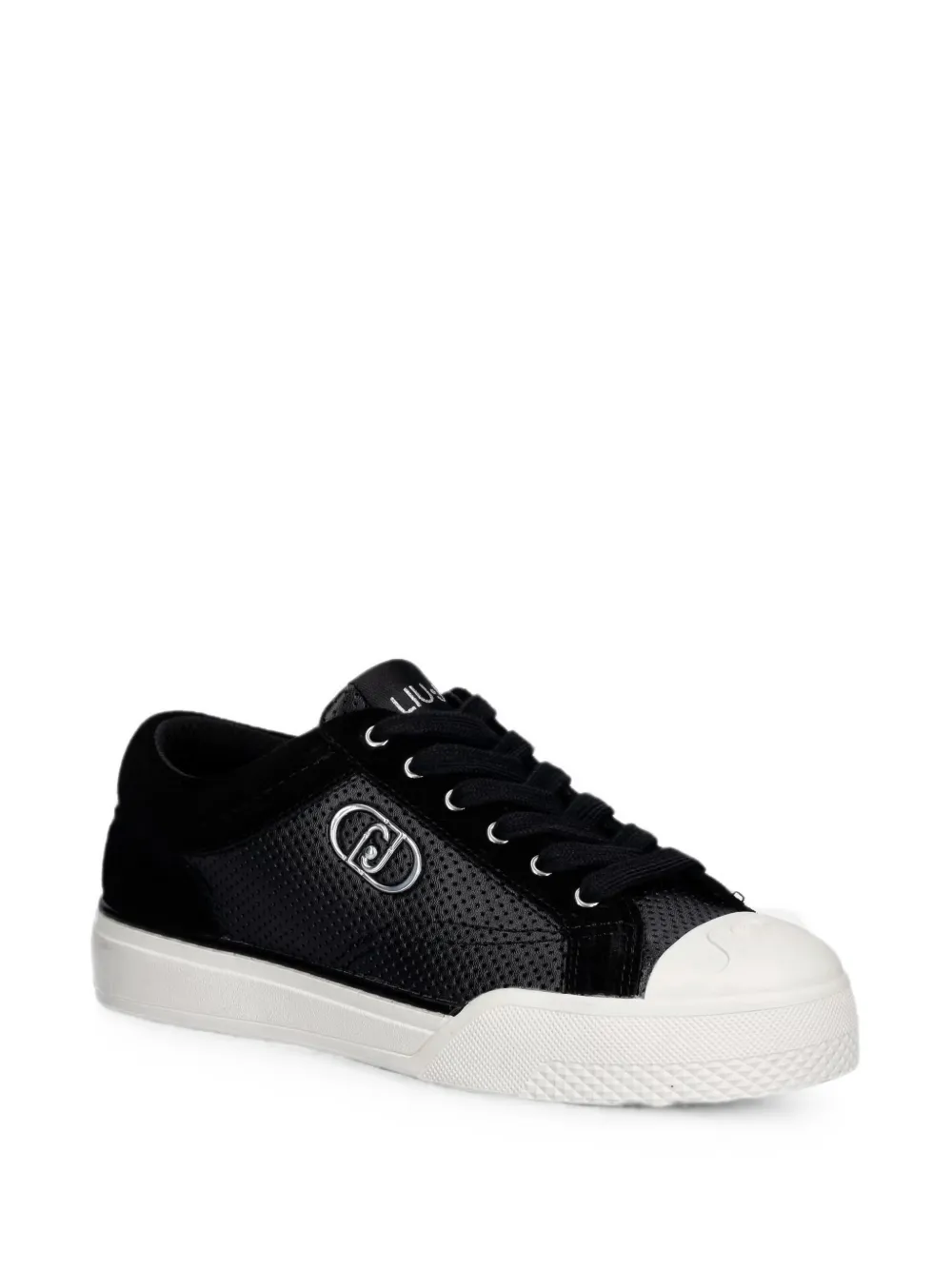 LIU JO perforated logo-plaque sneakers Zwart