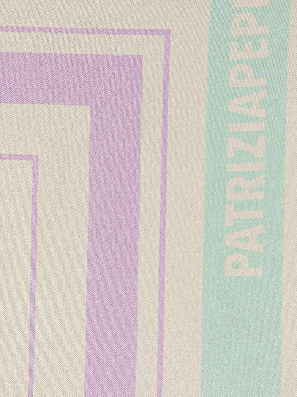 Patrizia Pepe Gestreepte sjaal met patroon en logoprint Beige
