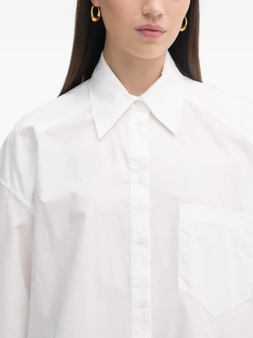 Patrizia Pepe Blouse met logopatch Wit