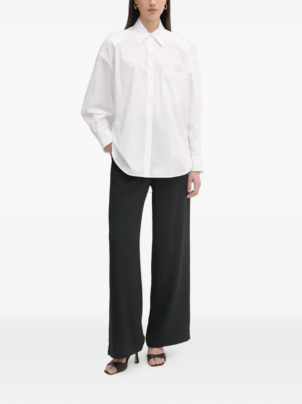 Patrizia Pepe Blouse met logopatch Wit