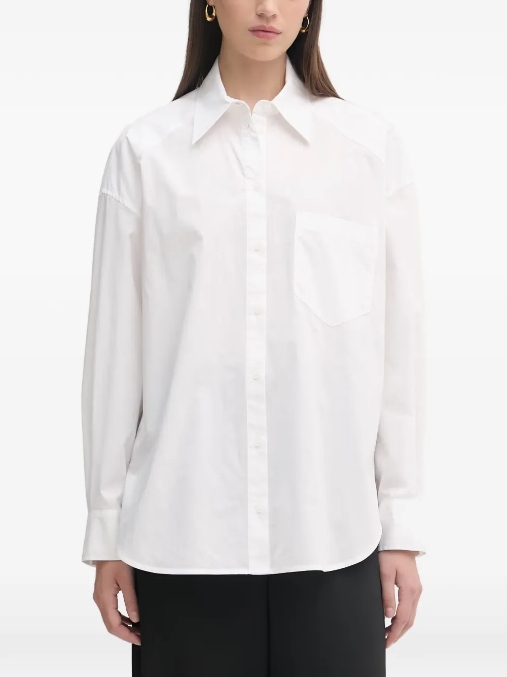 Patrizia Pepe T-shirt oversize con applicazione logo - Bianco