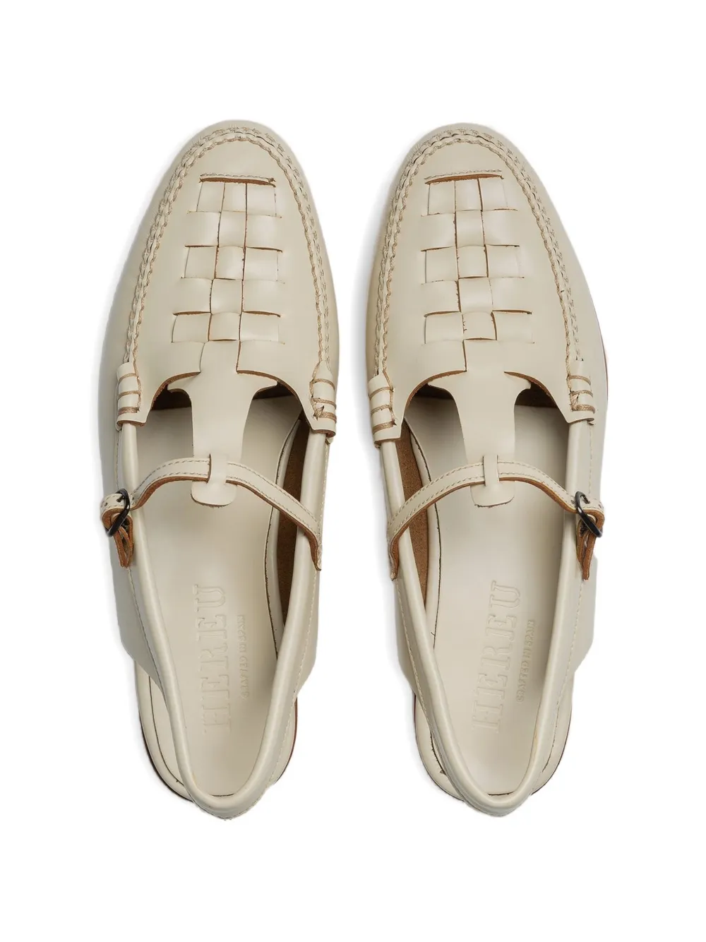 Hereu Roqueta leren slingback ballerina's Beige