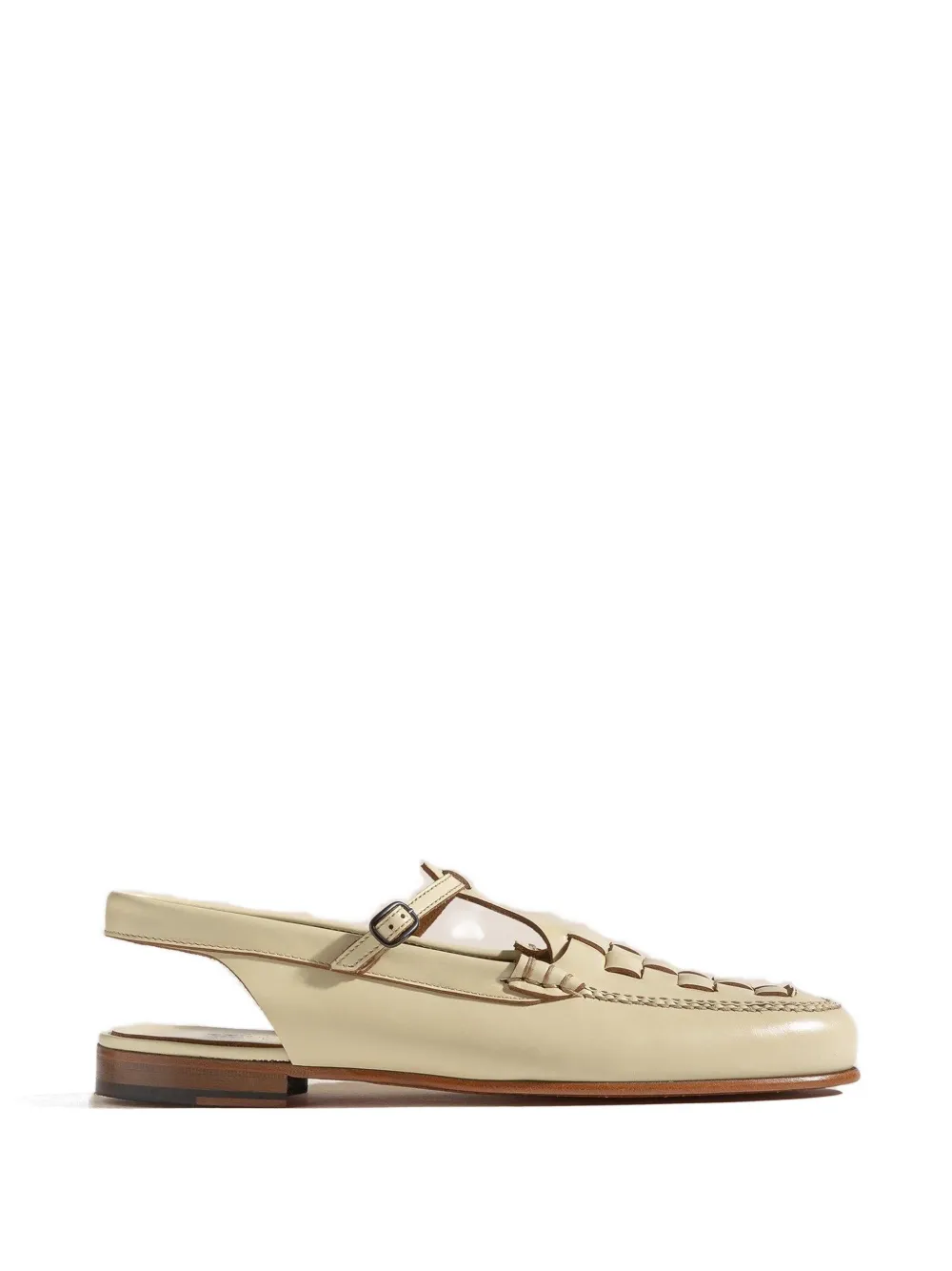 Hereu Roqueta leather slingback flats - Toni neutri