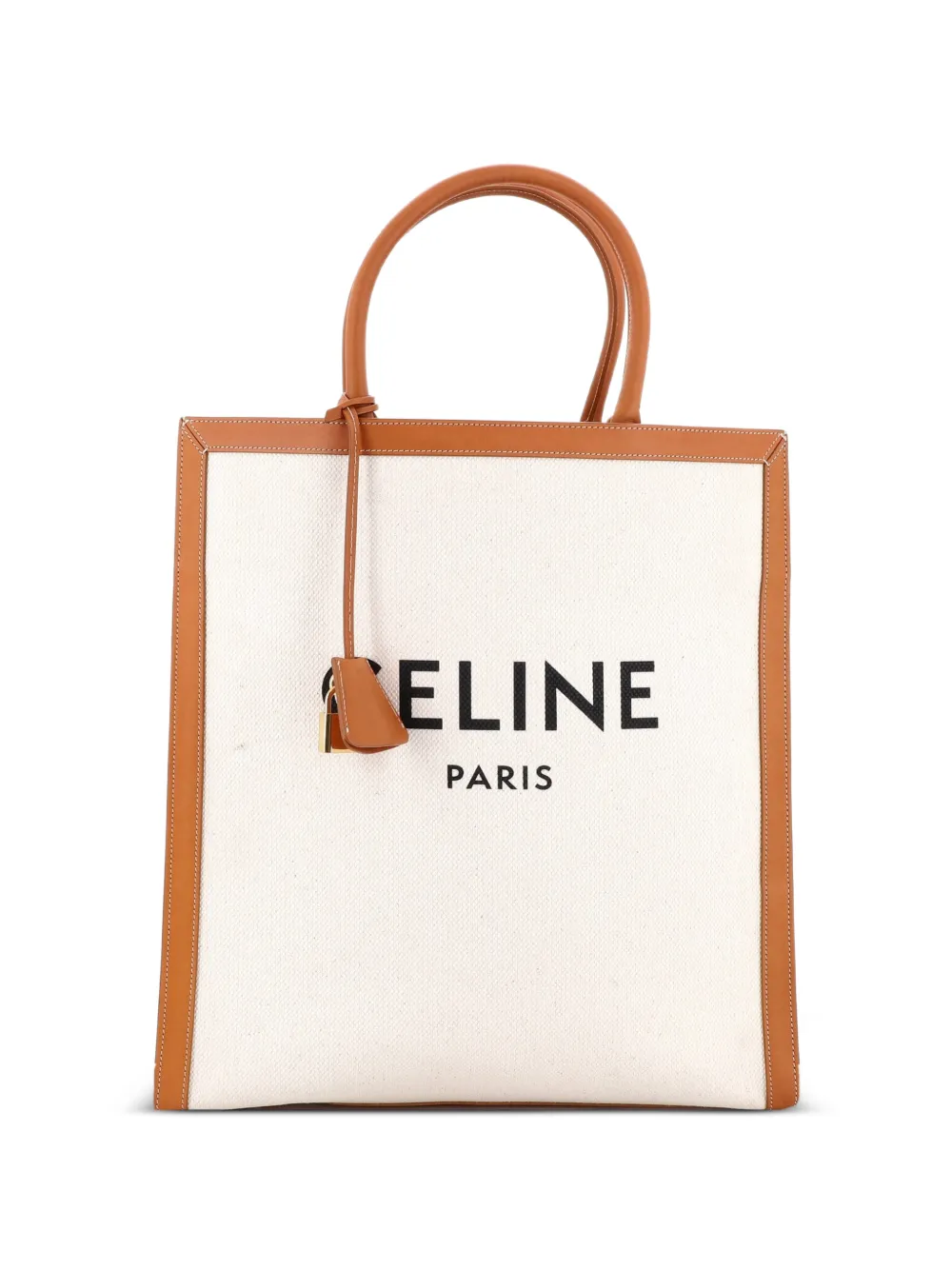Celine Pre-Owned Vertical Cabas Canvas with Leather Large tote bag - Marrone