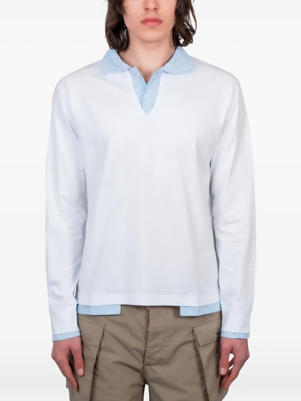 Gimaguas Luis layered-effect polo shirt - Blu