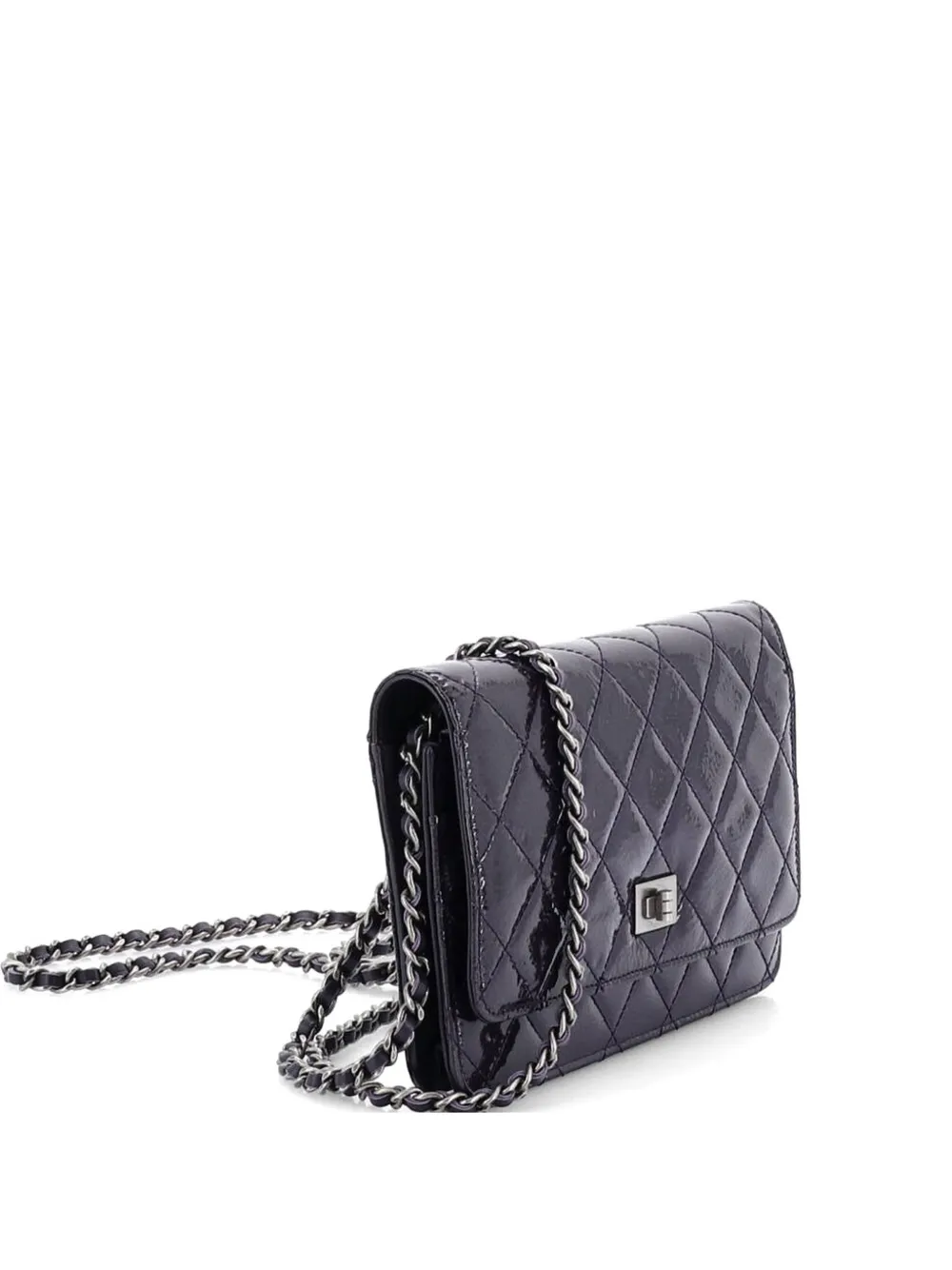 CHANEL Pre-Owned Reissue 2.55 Wallet on Chain Quilted Patent crossbody bag - Viola