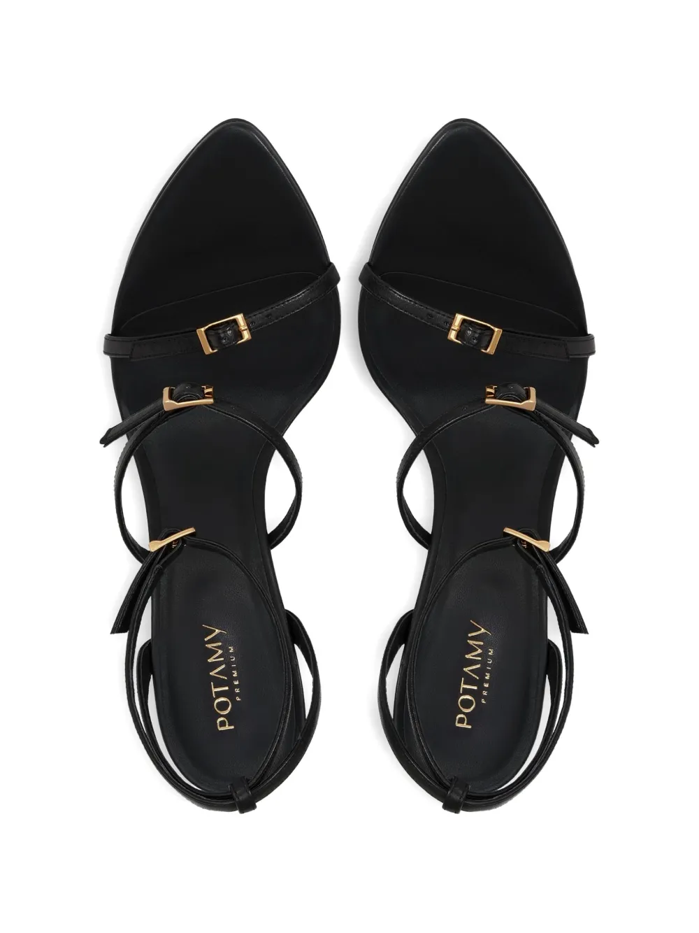 POTAMY Sandalen met gespbandje Zwart