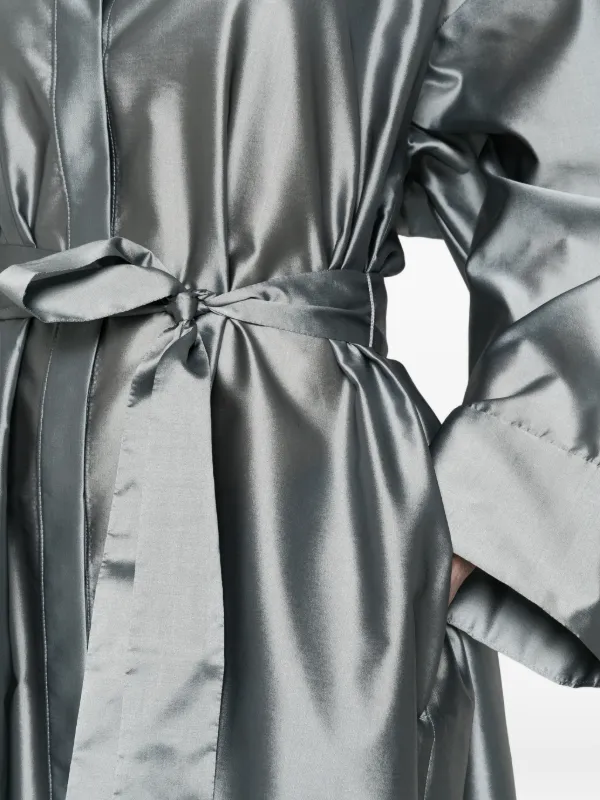 S Max Mara Anna tie-waist Maxi Shirt Dress | Grey | FARFETCH
