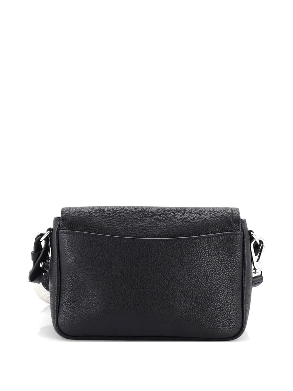 Pre-owned Prada Flou Flap Vitello Daino Small Shoulder Bag In Black