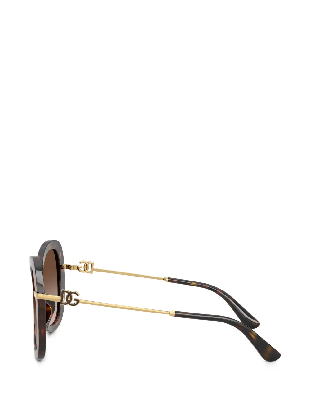 Dolce & Gabbana Eyewear Zonnebril met geometrisch montuur met schildpadschild design Bruin