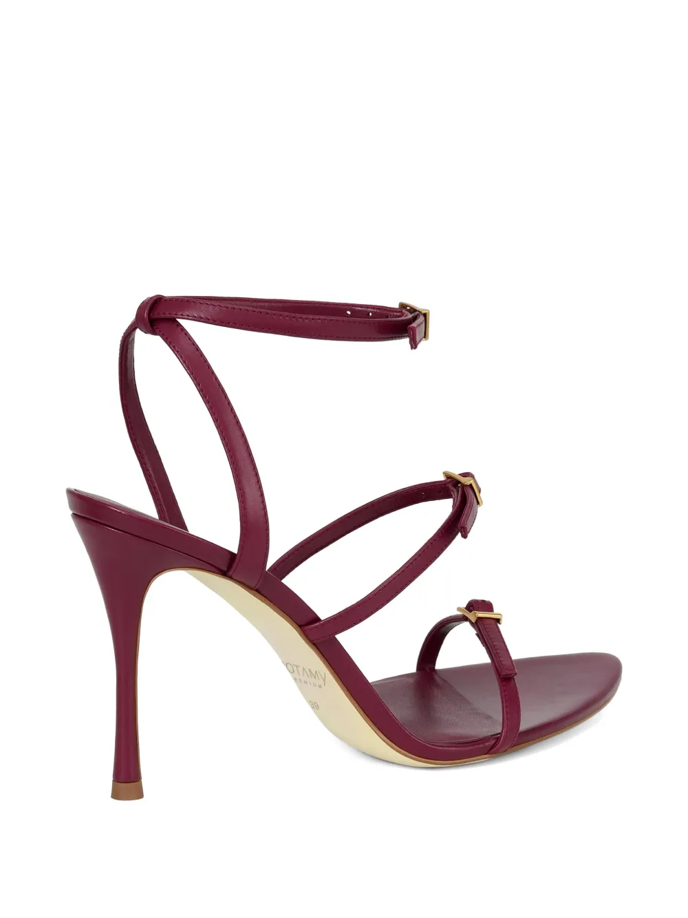 POTAMY Leren sandalen met gespbandje Rood