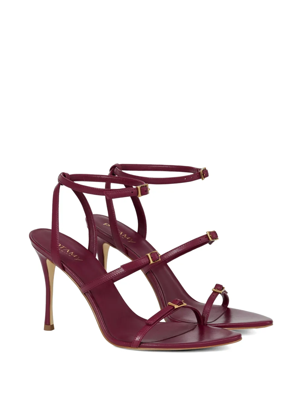 POTAMY Leren sandalen met gespbandje Rood