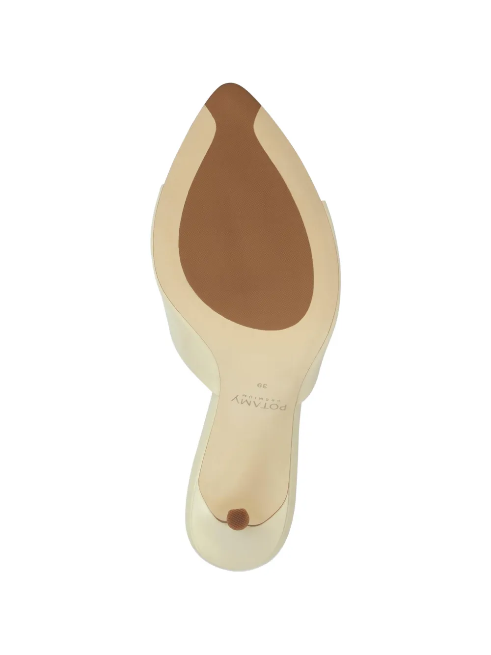 POTAMY Leren muiltjes Beige