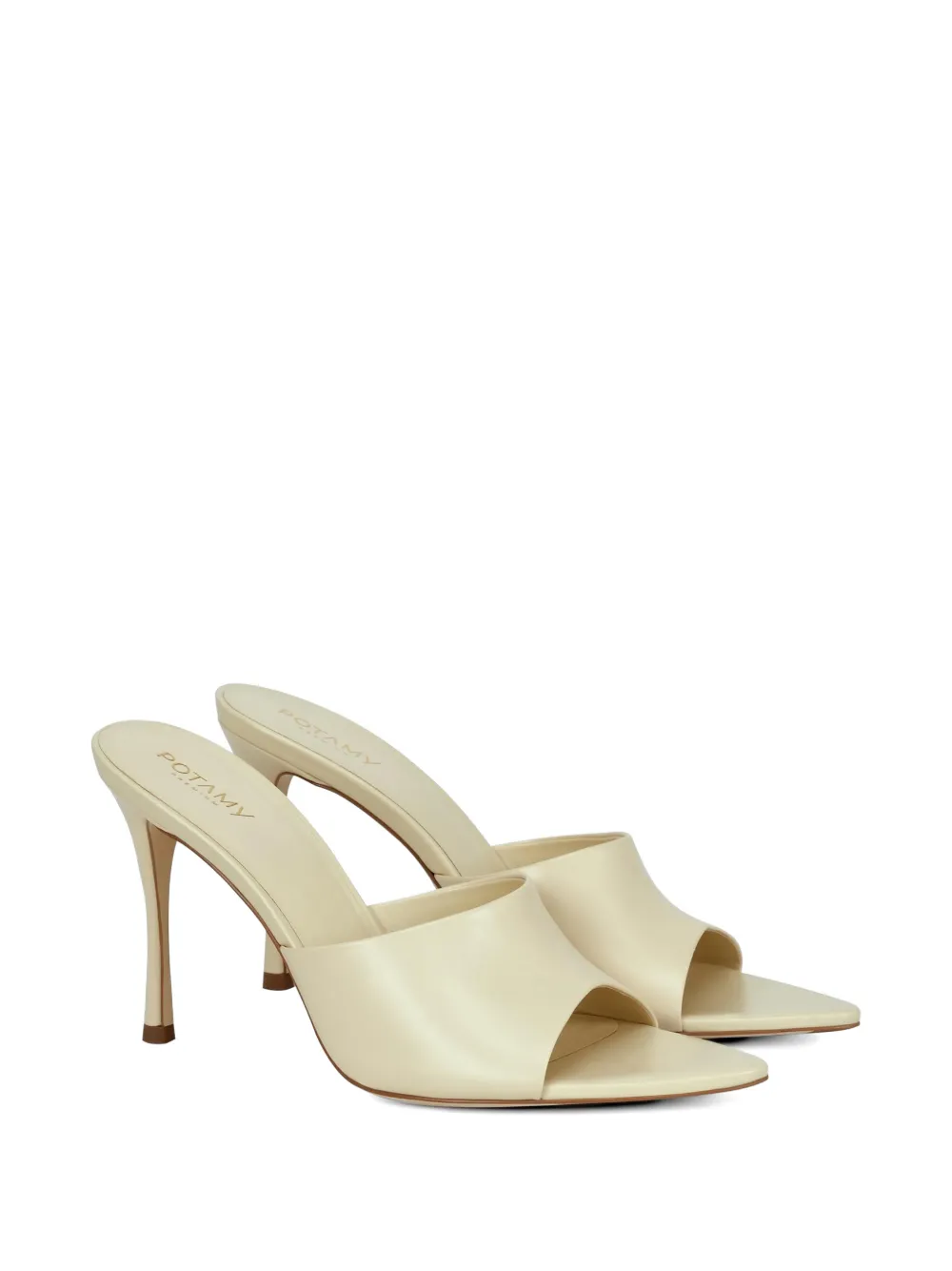 POTAMY Leren muiltjes Beige