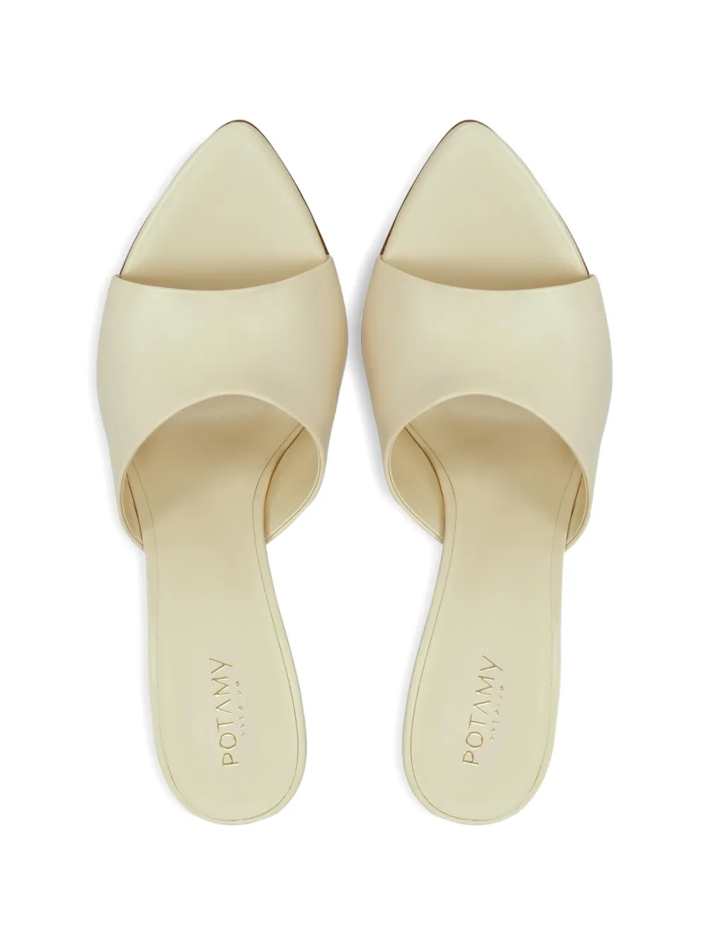 POTAMY Leren muiltjes Beige