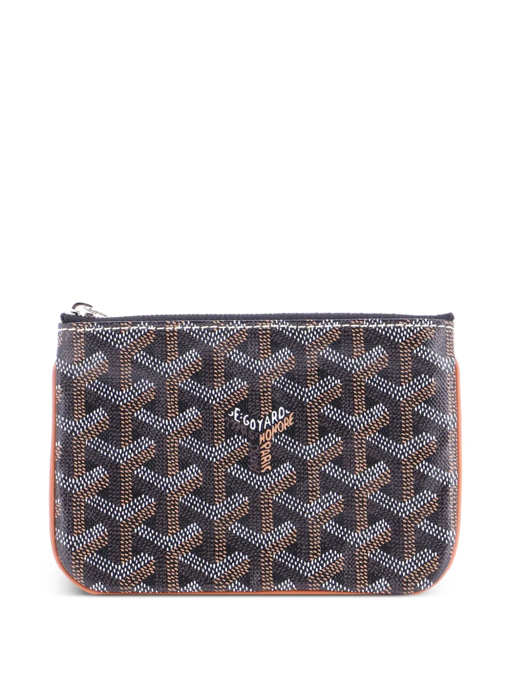 Goyard Pre-Owned Senat Zip Pouch Coated Canvas Mini clutch bag - Marrone