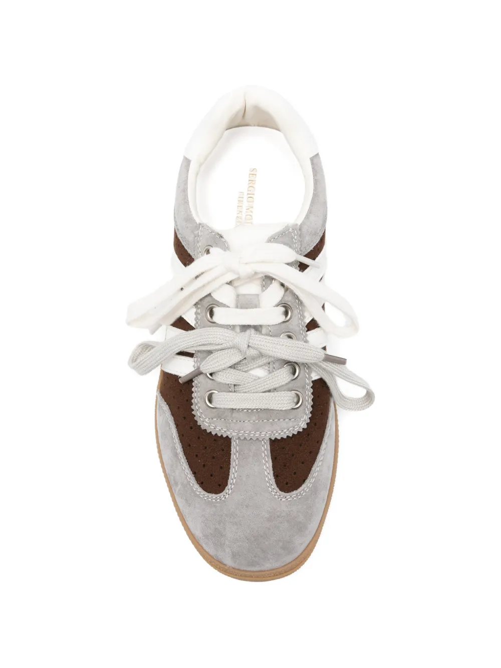 SERGIO MORETTI FIRENZE perforated panelled sneakers Grijs