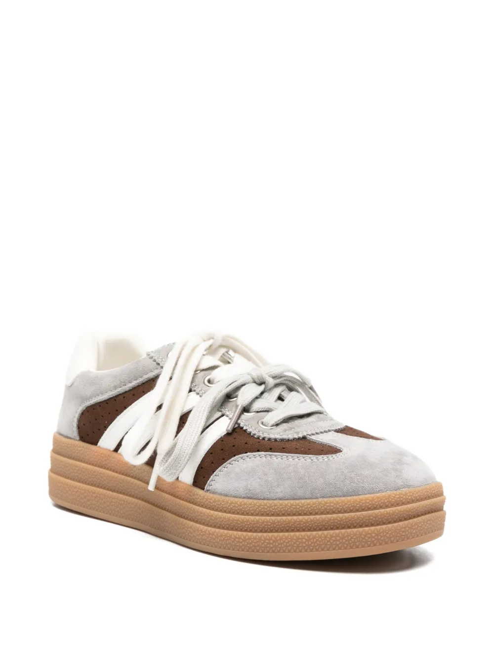 SERGIO MORETTI FIRENZE perforated panelled sneakers Grijs