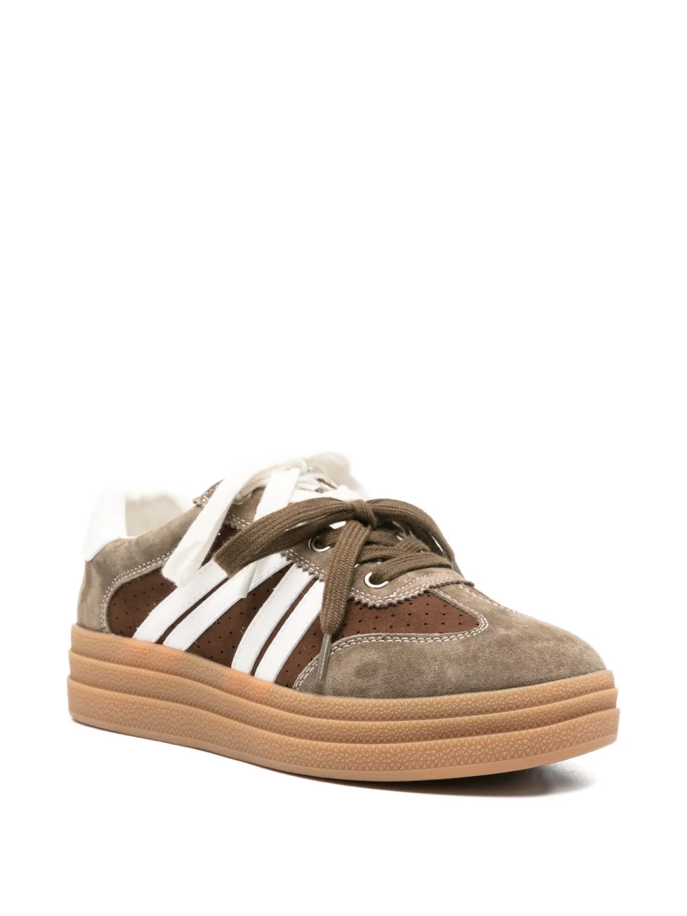 SERGIO MORETTI FIRENZE panelled platform sneakers Bruin