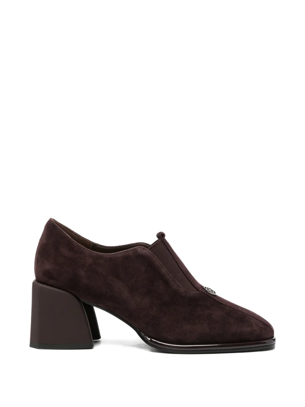 SERGIO MORETTI FIRENZE Suède pumps met blokhak Bruin