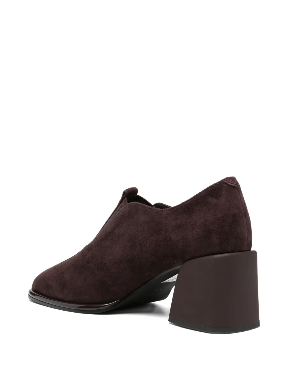SERGIO MORETTI FIRENZE Suède pumps met blokhak Bruin