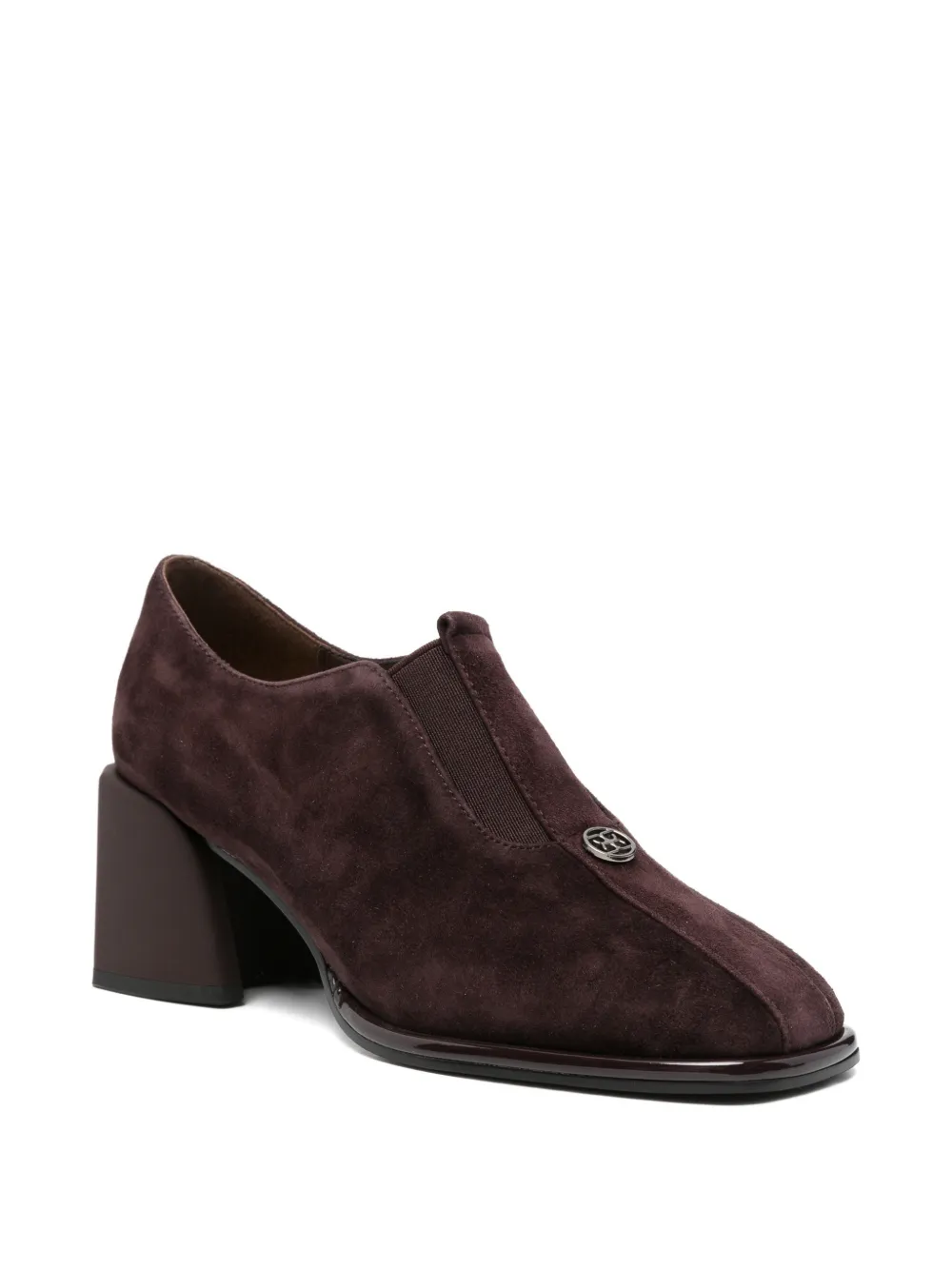 SERGIO MORETTI FIRENZE Suède pumps met blokhak Bruin