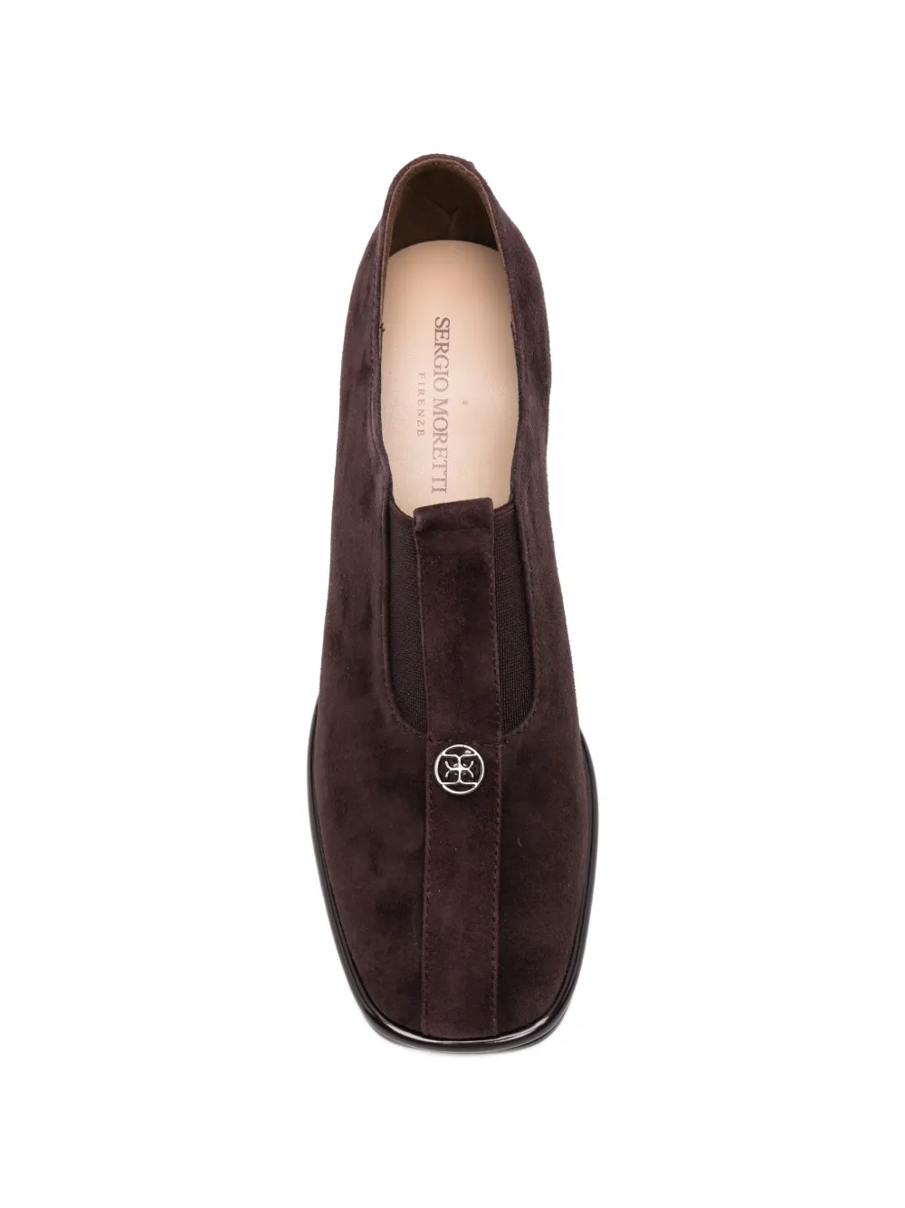 SERGIO MORETTI FIRENZE Suède pumps met blokhak Bruin