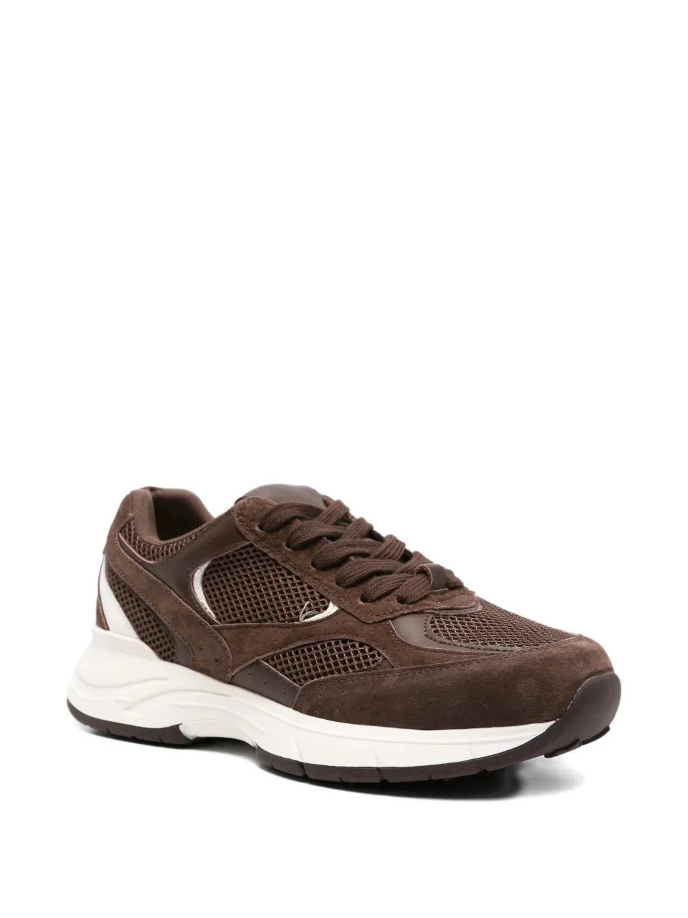 SERGIO MORETTI FIRENZE Sneakers met mesh vlak Bruin