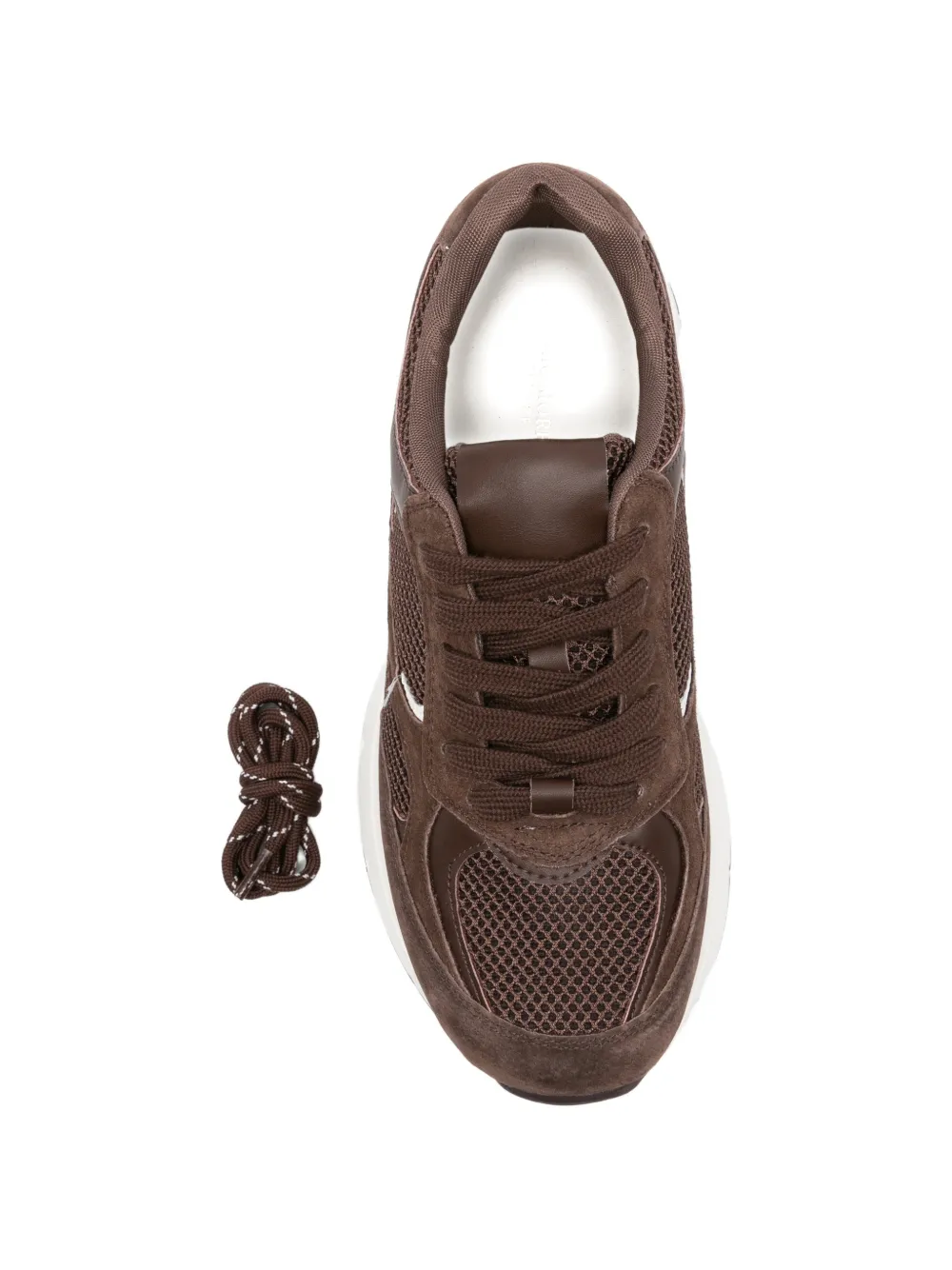 SERGIO MORETTI FIRENZE Sneakers met mesh vlak Bruin