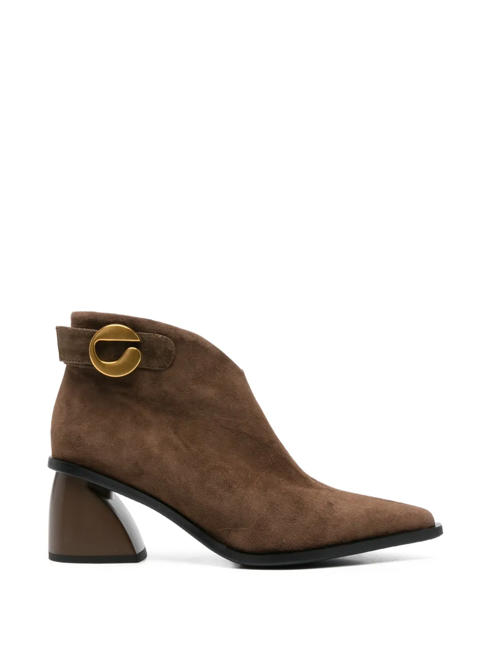 SERGIO MORETTI FIRENZE sculptural-heel suede ankle boots Bruin