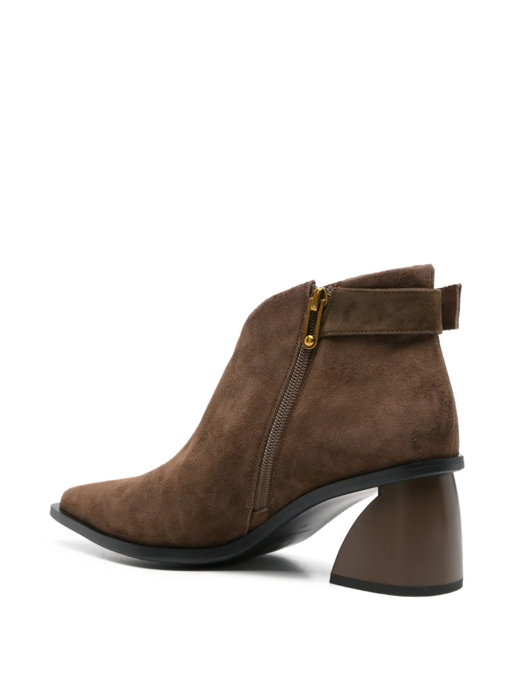 SERGIO MORETTI FIRENZE sculptural-heel suede ankle boots Bruin
