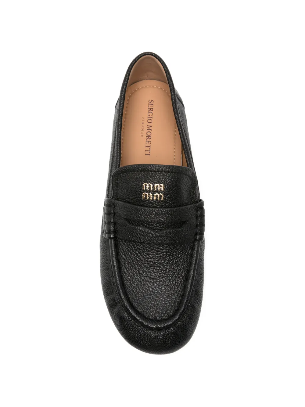 SERGIO MORETTI FIRENZE Loafers met logoplakkaat Zwart