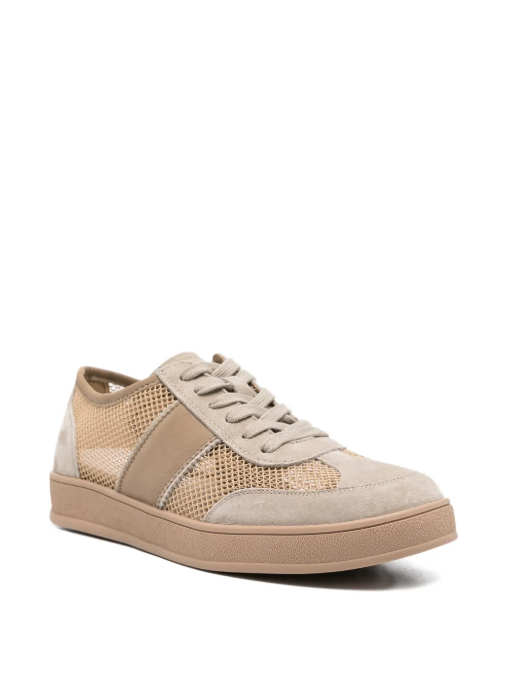 SERGIO MORETTI FIRENZE Sneakers met mesh vlakken Beige