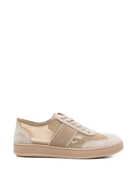 SERGIO MORETTI FIRENZE mesh-panelled suede sneakers