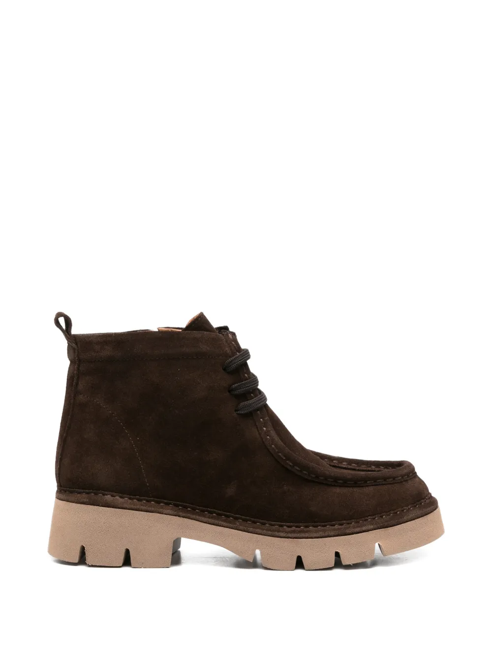 SERGIO MORETTI FIRENZE lace-up suede ankle boots Bruin