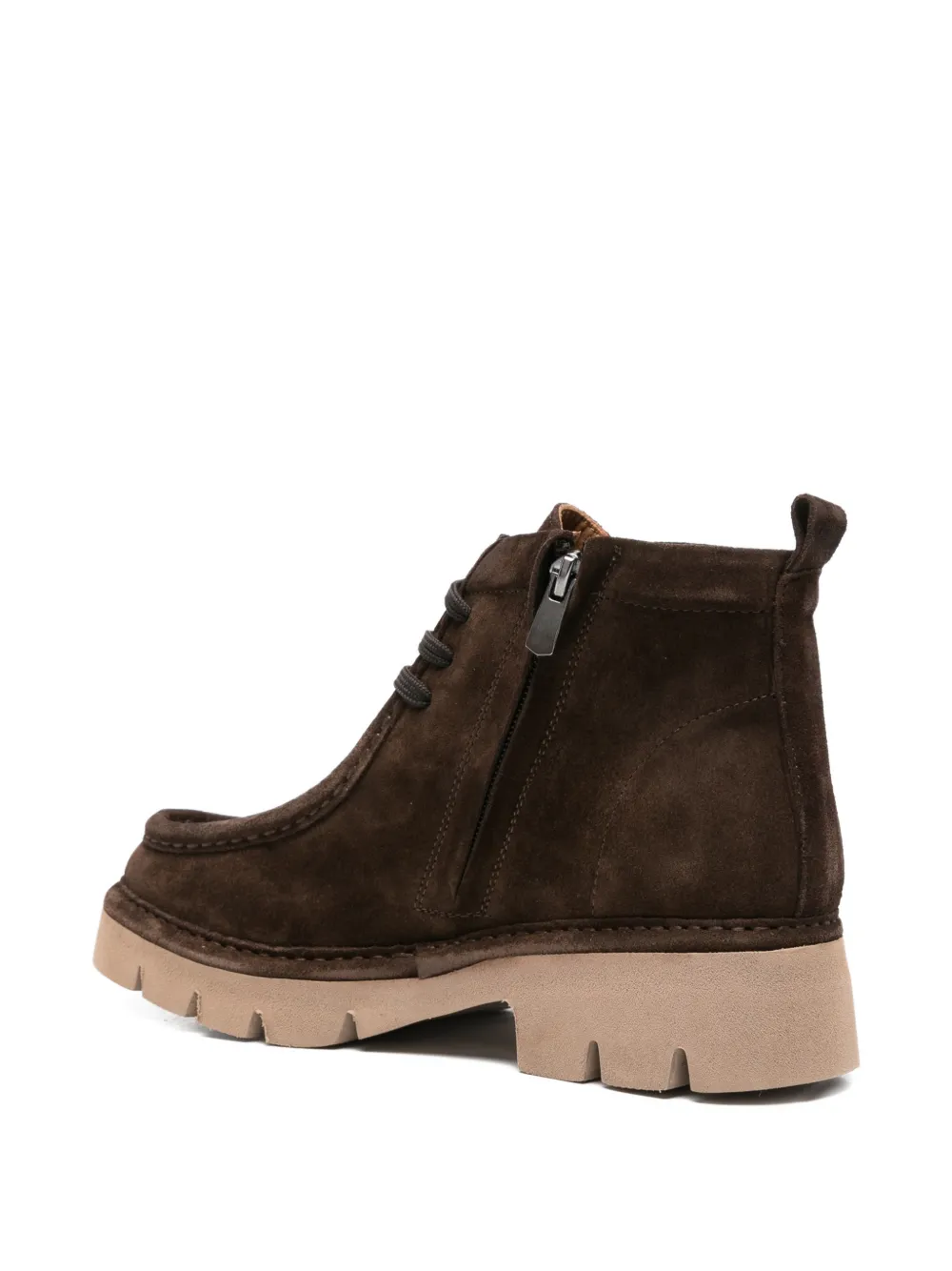 SERGIO MORETTI FIRENZE lace-up suede ankle boots Bruin